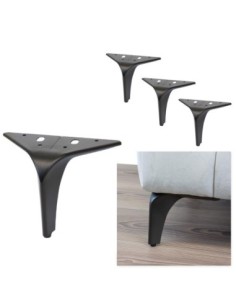 HEKO | SET da 4 Piedi e 16 viti | Nero Opaco | H. 13 | Piedini per divani e poltrone |