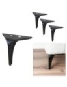 HEKO| Set of 4 Legs and 16 Screws | Matt Black Finish | H.16 cm | Legs for Sofas and Armchairs