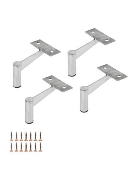 FRED 12 | SET da 4 Piedi | Cromo Lucido | H. 12 | Piedini per letto e divani |