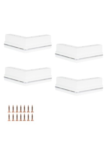 GENIUS JESOLO S557 | SET of 4 Wooden Legs | White Color | H.5,5 L.15x15 | Sofas and Furniture Wooden Legs