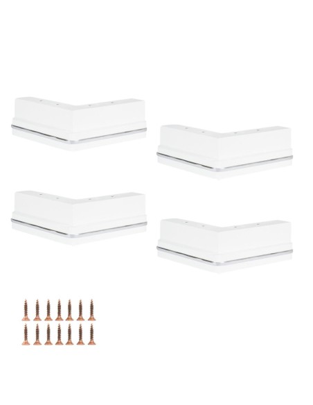 GENIUS JESOLO S557 | SET 4 Piedi in Legno | H.5,5 - L.15x15 | Finitura: Bianco | Piedini per divani e poltrone