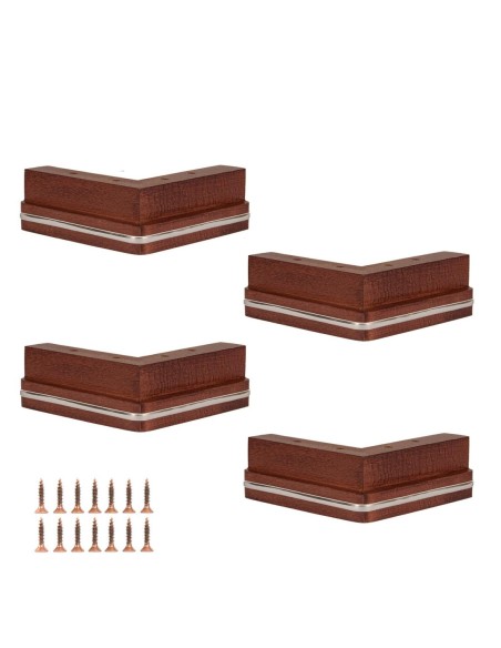GENIUS JESOLO S557 | SET of 4 Wooden Legs | Cherry Color | H.5,5 L.15x15 | Sofas and Furniture Wooden Legs