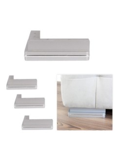 GENIUS JESOLO S557 | SET of 4 Wooden Legs | Silver Color | H.5,5 L.18x18 | Sofas and Furniture Wooden Legs