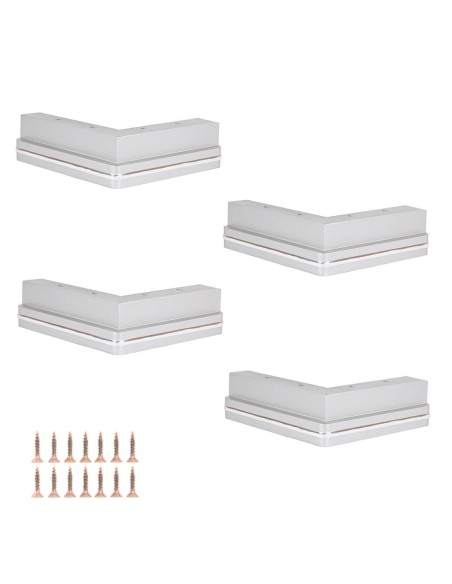 GENIUS JESOLO S557 | SET of 4 Wooden Legs | Silver Color | H.5,5 L.18x18 | Sofas and Furniture Wooden Legs