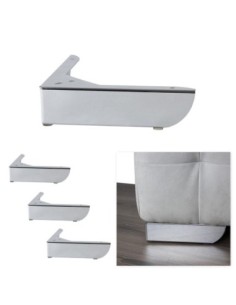 GROSSETO NEW | SET 4 Piedi e 16 viti | Cromo Lucido | H.5,5cm / 20X20 cm | Piedini per divani-poltrone |
