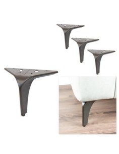 HEKO | SET da 4 Piedi e 16 viti | Marrone Scuro Opaco | H. 13 | Piedini per divani e poltrone |