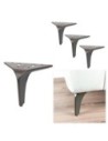 HEKO | SET da 4 Piedi e 16 viti | Marrone Scuro Opaco | H. 13 | Piedini per divani e poltrone |