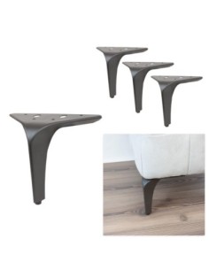 HEKO | SET da 4 Piedi e 16 viti | Marrone Scuro Opaco | H. 16 | Piedini per divani e poltrone |