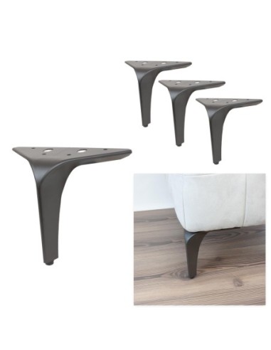 HEKO | SET da 4 Piedi e 16 viti | Marrone Scuro Opaco | H. 16 | Piedini per divani e poltrone |