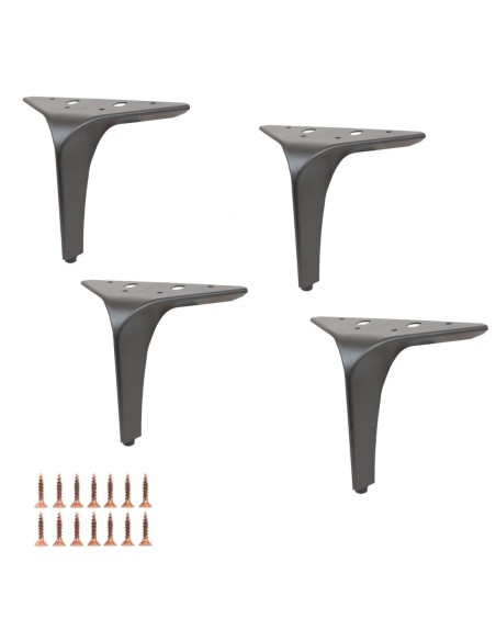 HEKO | SET da 4 Piedi e 16 viti | Marrone Scuro Opaco | H. 16 | Piedini per divani e poltrone |
