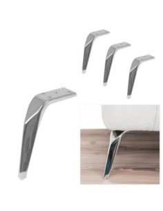 ROBIN | SET 4 Piedi e 16 viti | Cromo Lucido | H.17 cm | Piedini per divani-poltrone |
