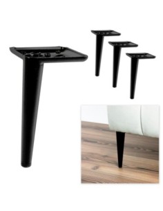 AGO 17 | SET da 4 Piedi e 16 viti | Nero Opaco | H.17 | Piedini per divani-poltrone |