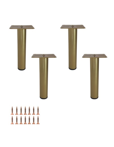 KBA200 | SET da 4 Piedi e 16 viti | Ottone | H.16 | Piedini per divani e poltrone |