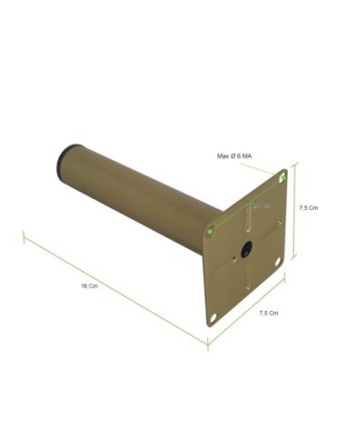 KBA200 | SET da 4 Piedi e 16 viti | Ottone | H.16 | Piedini per divani e poltrone |