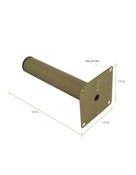 KBA200 | Set of 4 Legs and 16 Screws | Brass Finish | H.16 cm | Legs for Sofas and Armchairs