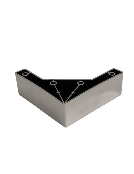 ANGY | SET 4 Piedi e 16 viti | Cromo Lucido | H.5cm L.15X15 cm | Piedini per divani-poltrone