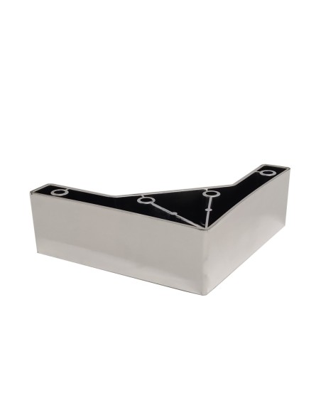 ANGY | SET for 4 Legs and 16 Screws | Chrome | H.5 L.15x15 cm | Legs for Sofas and Armchairs