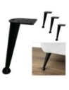 LILLI | SET da 4 Piedi e 16 viti | Nero Opaco | H. 20 | Piedini per divani e poltrone |