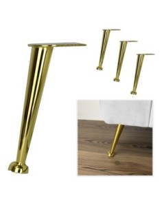 LILLI | SET da 4 Piedi e 16 viti | Oro | H. 20 | Piedini per divani e poltrone |