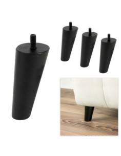 DYLAN | SET 4 Piedi in Legno | Colore Wenghè | Altezza 8 cm | Gambe in Legno per divani e mobili