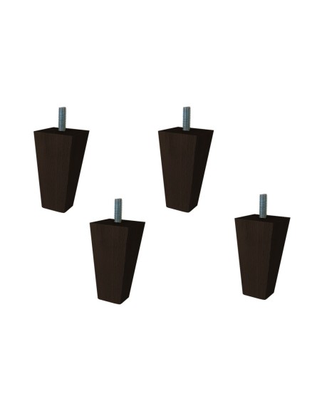 ENIGMA | SET of 4 Wooden Legs | Wenghè Color| Height 9,5 cm  | Sofas and Furniture Wooden Legs
