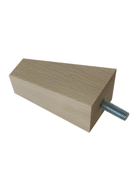 ENIGMA | SET 4 Piedi in Legno | Colore Naturale | Altezza 9,5 cm | Gambe in Legno per divani e mobili