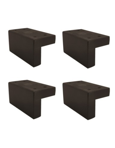 NAXOS | SET 4 Piedi in Legno | Colore Wenghè | H.8-L.8x14-S.P.2,5 | Gambe in Legno per divani e mobili