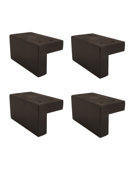 NAXOS | SET 4 Piedi in Legno | Colore Wenghè | H.8-L.8x14-S.P.2,5 | Gambe in Legno per divani e mobili