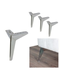 STARDUST | SET da 4 Piedi e 16 viti | Cromo Lucido | H.18 cm | Piedini per divani e poltrone |