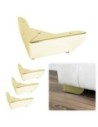 GROSSETO | SET 4 Piedi e 16 viti | Oro Lucido | H.5,5cm / 12X12 cm | Piedini per divani-poltrone |