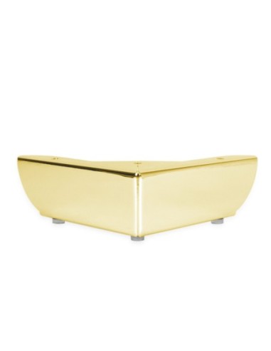 GROSSETO | Set of 4 Legs and 16 Screws | Gold Finish | H.5,5 / L.12x12 cm | Legs for Sofas and Armchairs