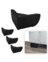 GROSSETO | Set of 4 Legs and 16 Screws | Matt Black Finish | H.8,5 / L.15x15 cm | Legs for Sofas and Armchairs
