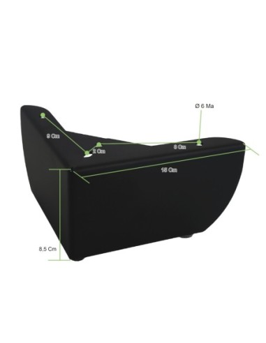 GROSSETO | SET 4 Piedi e 16 viti | Nero Opaco | H.8,5cm / 15X15 cm | Piedini per divani-poltrone |