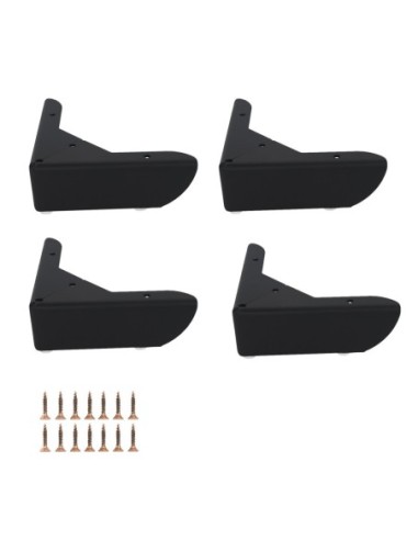 GROSSETO | SET 4 Piedi e 16 viti | Nero Opaco | H.5,5cm / 15X15 cm | Piedini per divani-poltrone |
