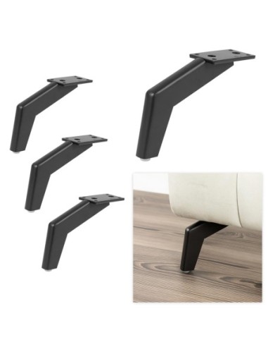 CASABLANCA | Set of 4 Legs and 16 Screws | Matt Black Finish | H.16 cm | Legs for Sofas and Armchairs