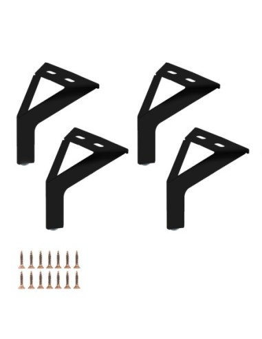 NEW SIENA | Set of 4 Legs and 16 Screws | Matt Black Finish | H.12,5 cm | Legs for Sofas and Armchairs