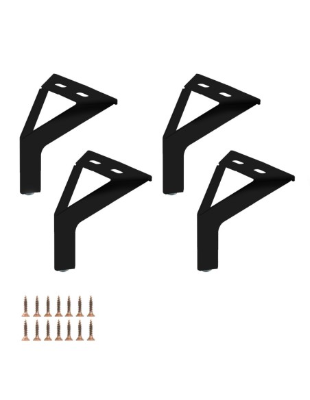 NEW SIENA | Set of 4 Legs and 16 Screws | Matt Black Finish | H.12,5 cm | Legs for Sofas and Armchairs