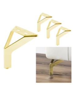 NEW SIENA | Set of 4 Legs and 16 Screws | Gold Finish | H.12,5 cm | Legs for Sofas and Armchairs
