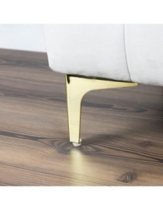 SIENA 15 | SET da 4 Piedi e 16 viti | Oro Lucido | H.15 cm | Piedini per divani-poltrone | 2