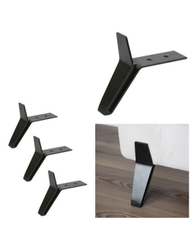 MAX | SET da 4 Piedi e 16 viti | Nero Opaco | H. 13 | Piedini per divani e poltrone |