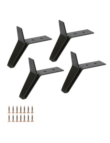 MAX | SET da 4 Piedi e 16 viti | Nero Opaco | H. 13 | Piedini per divani e poltrone |