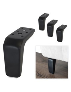ERICE | SET da 4 Piedi e 16 viti | Nero Opaco | H. 11,5 | Piedini per divani e poltrone |