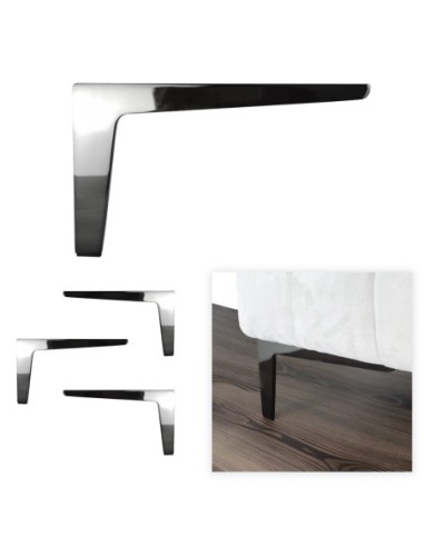 KNIGHT | SET da 4 Piedi e 16 viti | Nickel Nero | H.16 cm | Piedini per divani-poltrone |