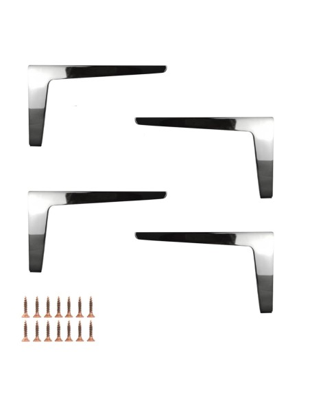 KNIGHT | Set of 4 Legs and 16 Screws | Black Nickel Finish | H.16 cm | Legs for Sofas and Armchairs