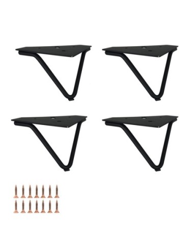 LEO | SET da 4 Piedi e 16 viti | Nero Opaco | H. 12 | Piedini per divani e poltrone |
