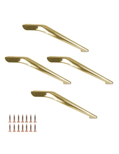 DEDALO | SET da 4 Piedi e 16 viti | Oro | H. 12 | Piedini per divani e poltrone |