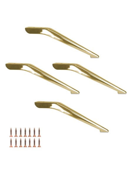DEDALO | SET da 4 Piedi e 16 viti | Oro | H. 12 | Piedini per divani e poltrone |