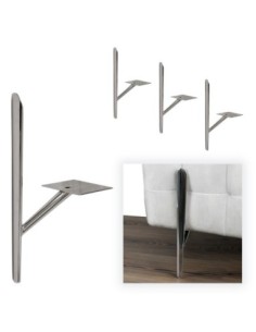 ARTU' | SET da 4 Piedi e 16 viti | Cromato | H.19,5+21,5 | Piedini per divani e poltrone |