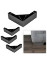 ANGY | SET for 4 Legs and 16 Screws | Satin | H.5 L.15x15 cm | Legs for Sofas and Armchairs