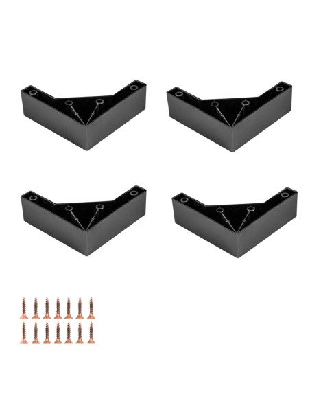 ANGY | SET da 4 Piedi e 16 viti | Satinato | H.5 L.15X15 | Piedini per divani-poltrone